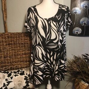 Slinky Brand graffiti floral blouse